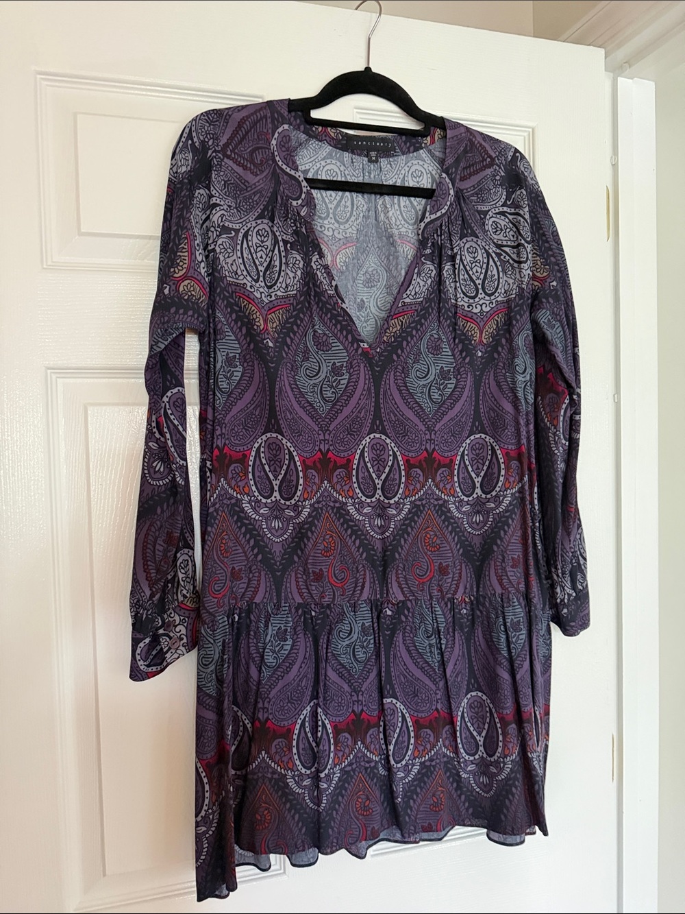 Sanctuary Purple Paisley V-Neck Tunic